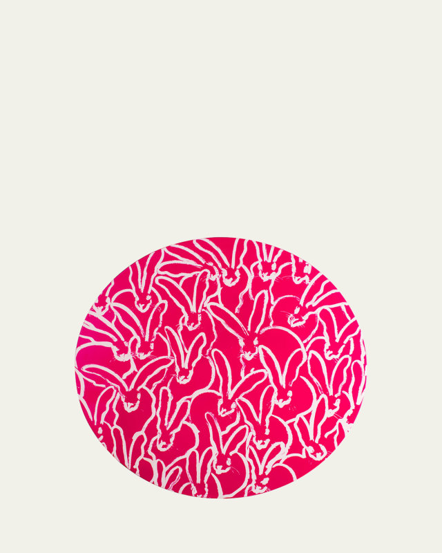 Rabbit Run Round Lacquer Placemat, Pink